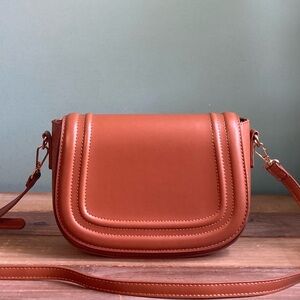 Moda Luxe Faux/Vegan Leather Crossbody Flap Bag